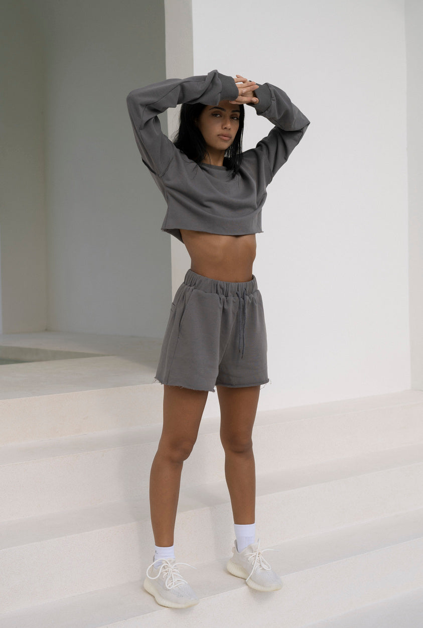 Crop Sweater Gray