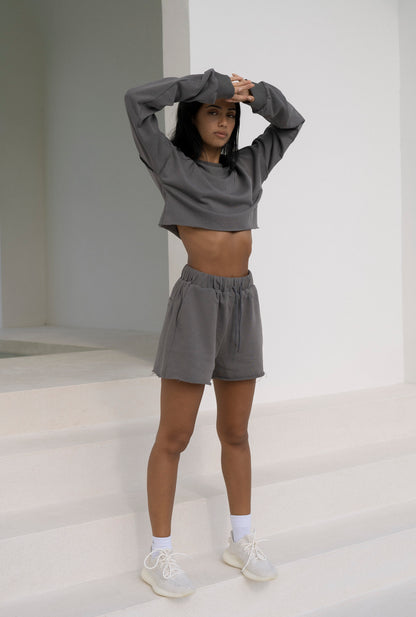 Crop Sweater Gray