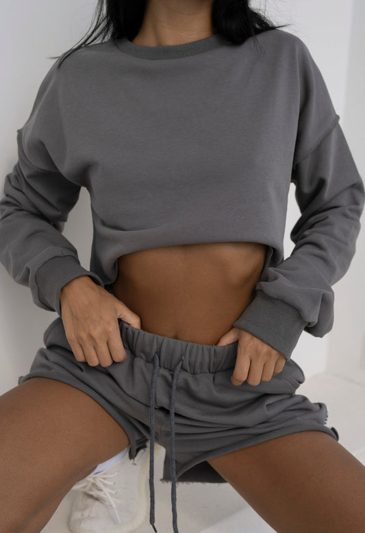 Crop Sweater Gray